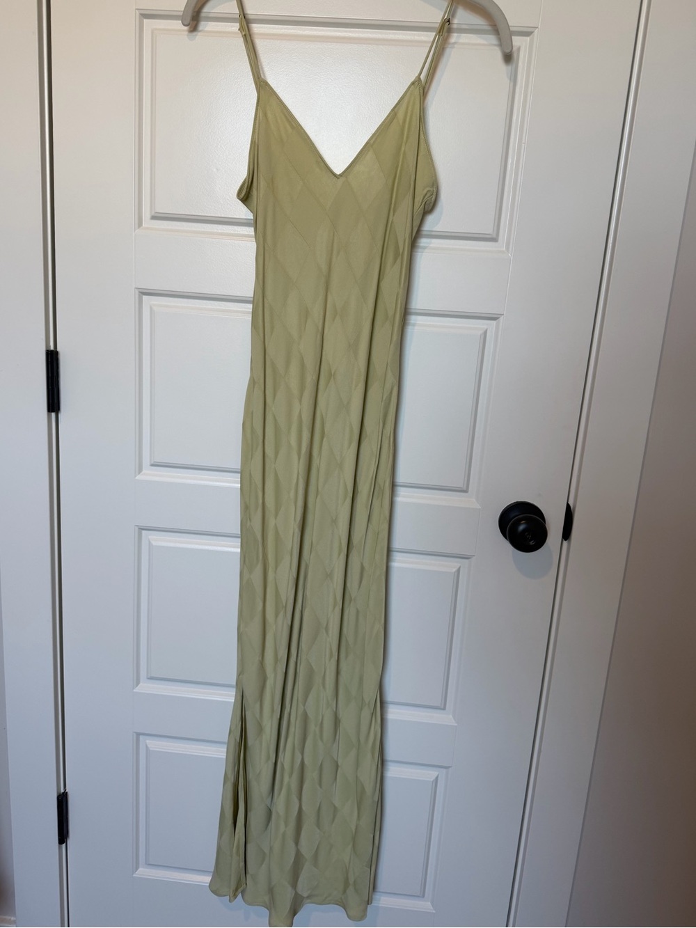 pistola Olive Diamond-Texture Slip Maxi Dress